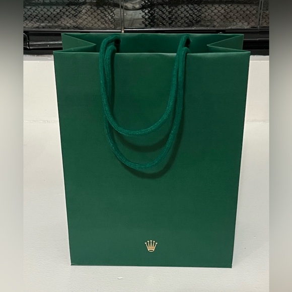 100% Authentic Rolex Green Gift Bag- BRAND NEW 8 x 10.5 - Picture 4 of 6